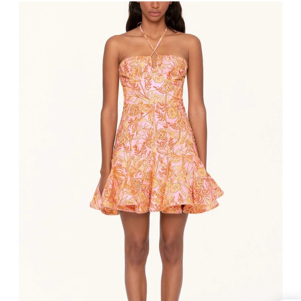 BNWT Agua Bendita Anturio Vuelo Mini Dress in Atardecer size L